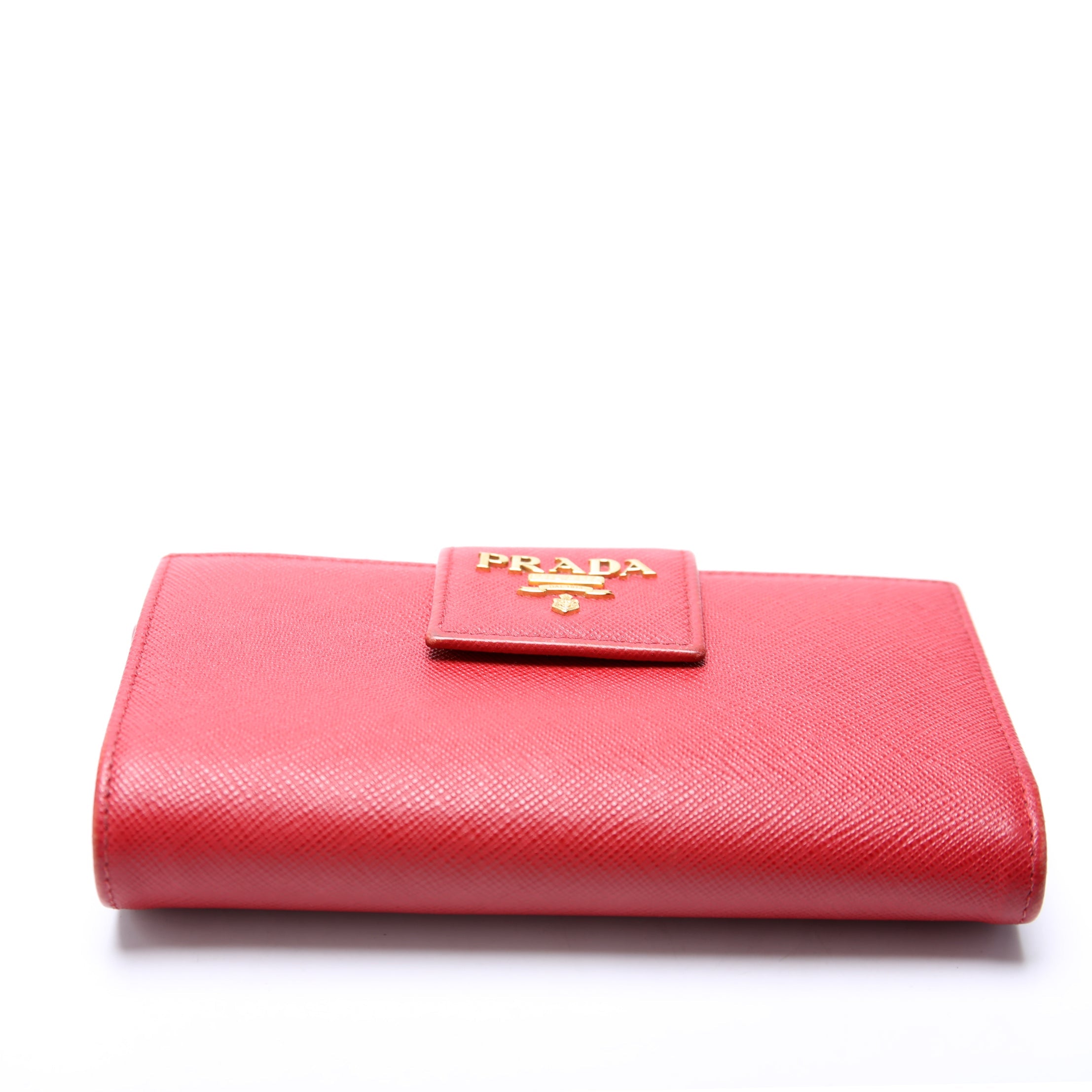 Saffiano Metal Medium Wallet Red