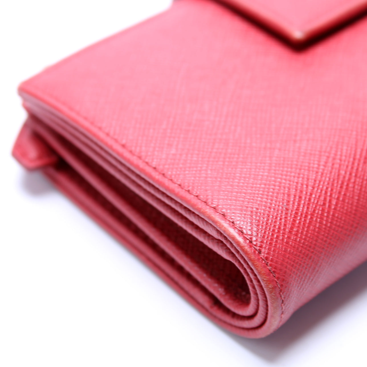 Saffiano Metal Medium Wallet Red