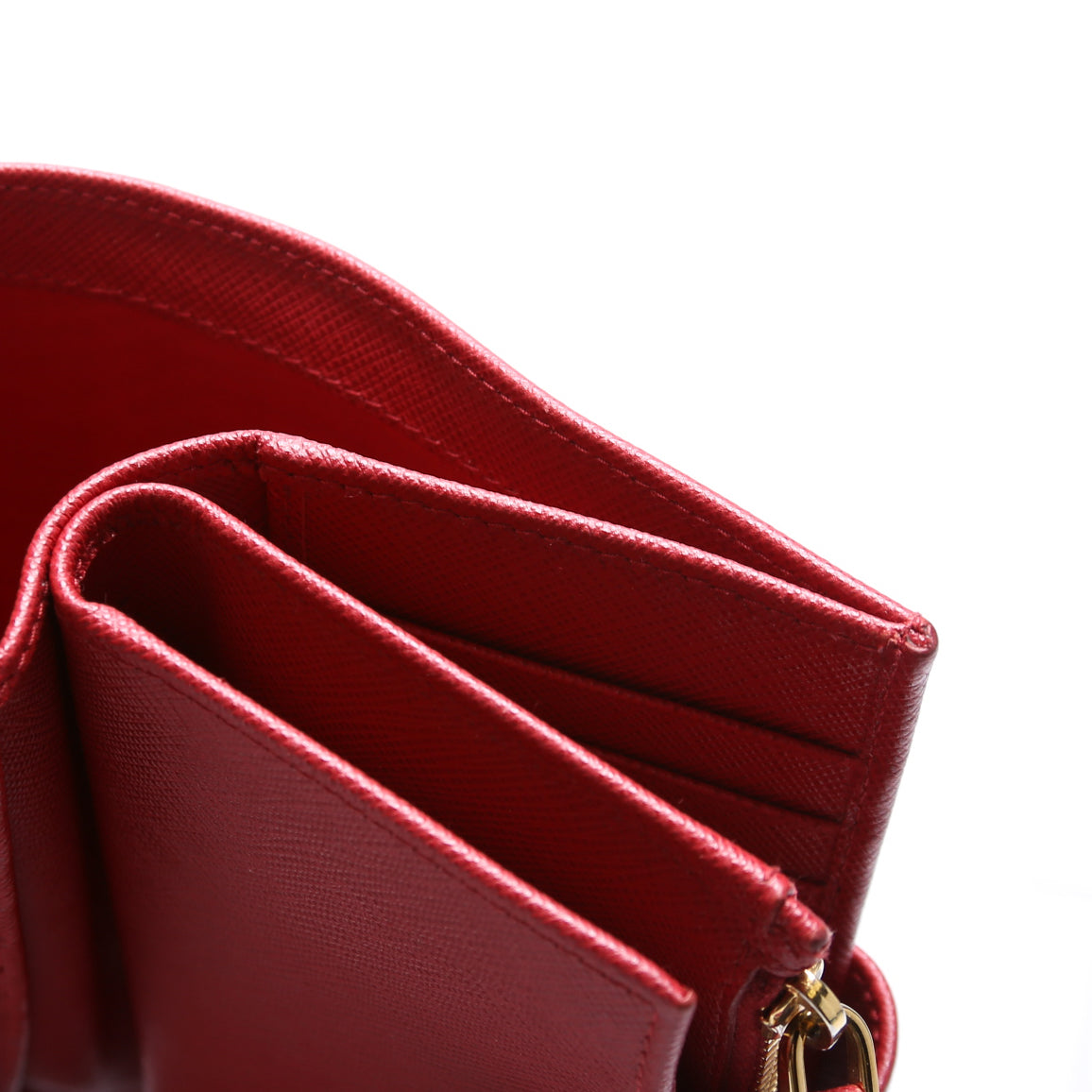 Saffiano Metal Medium Wallet Red