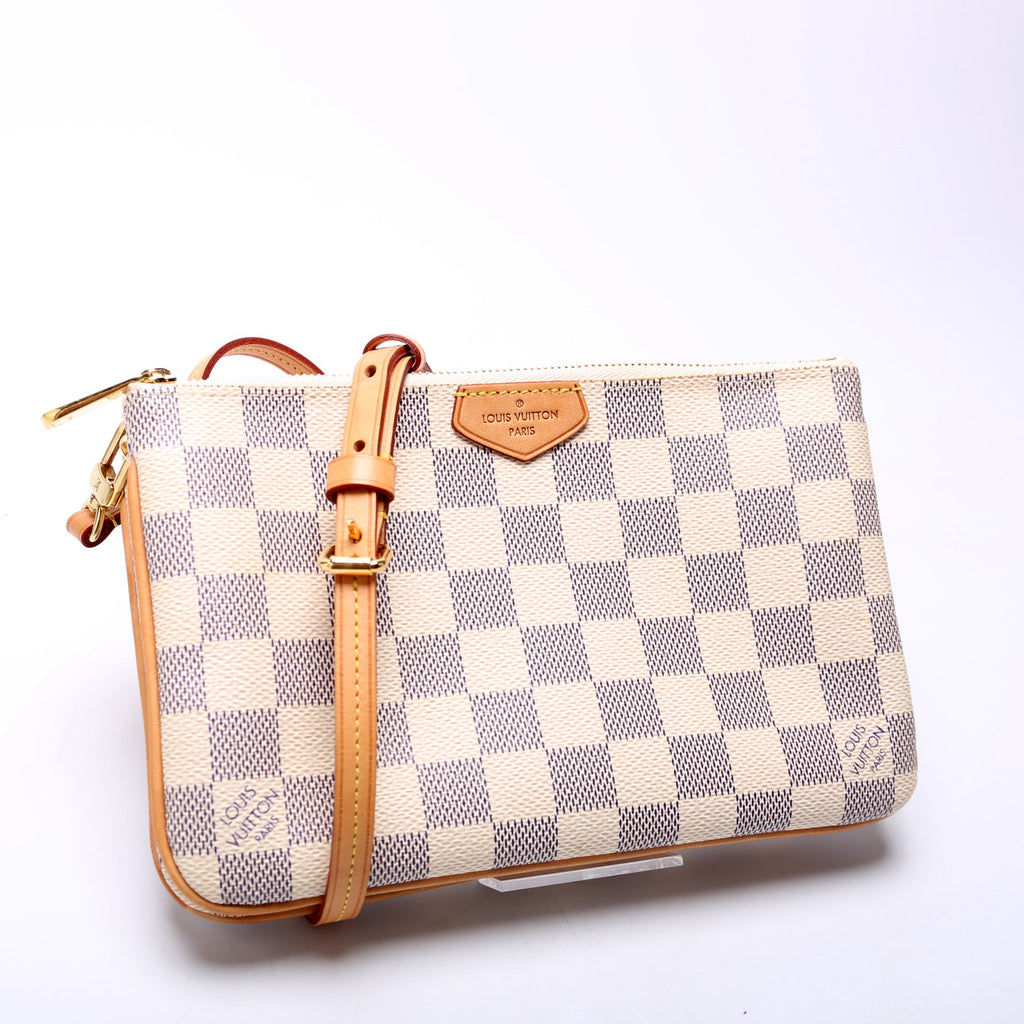 Double Zip Pochette Damier Azur