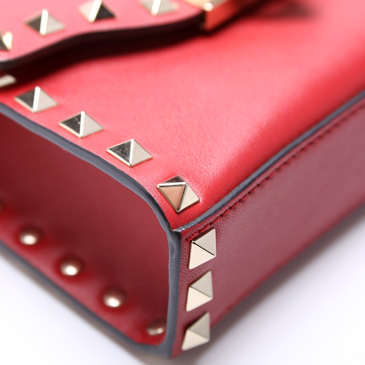 Rockstud Mini Flip Lock Crossbody Red
