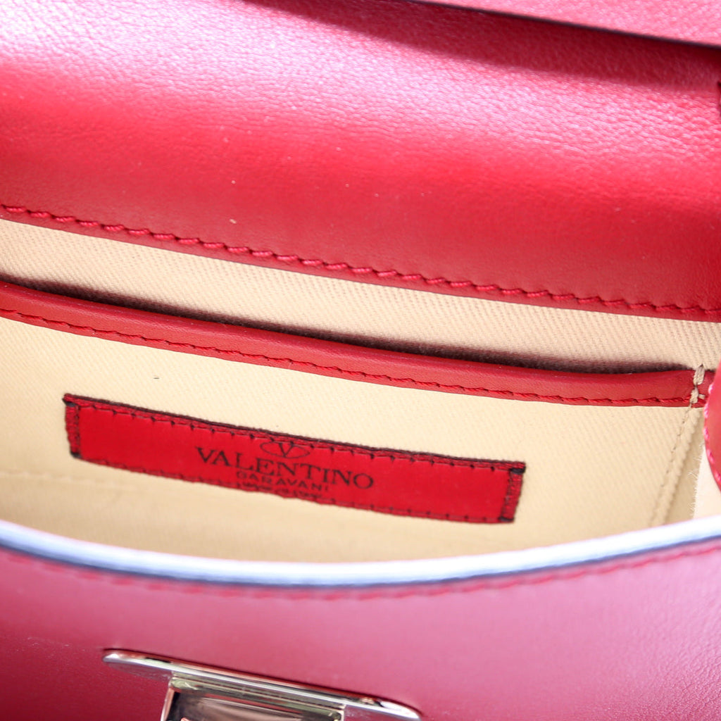 Rockstud Mini Flip Lock Crossbody Red