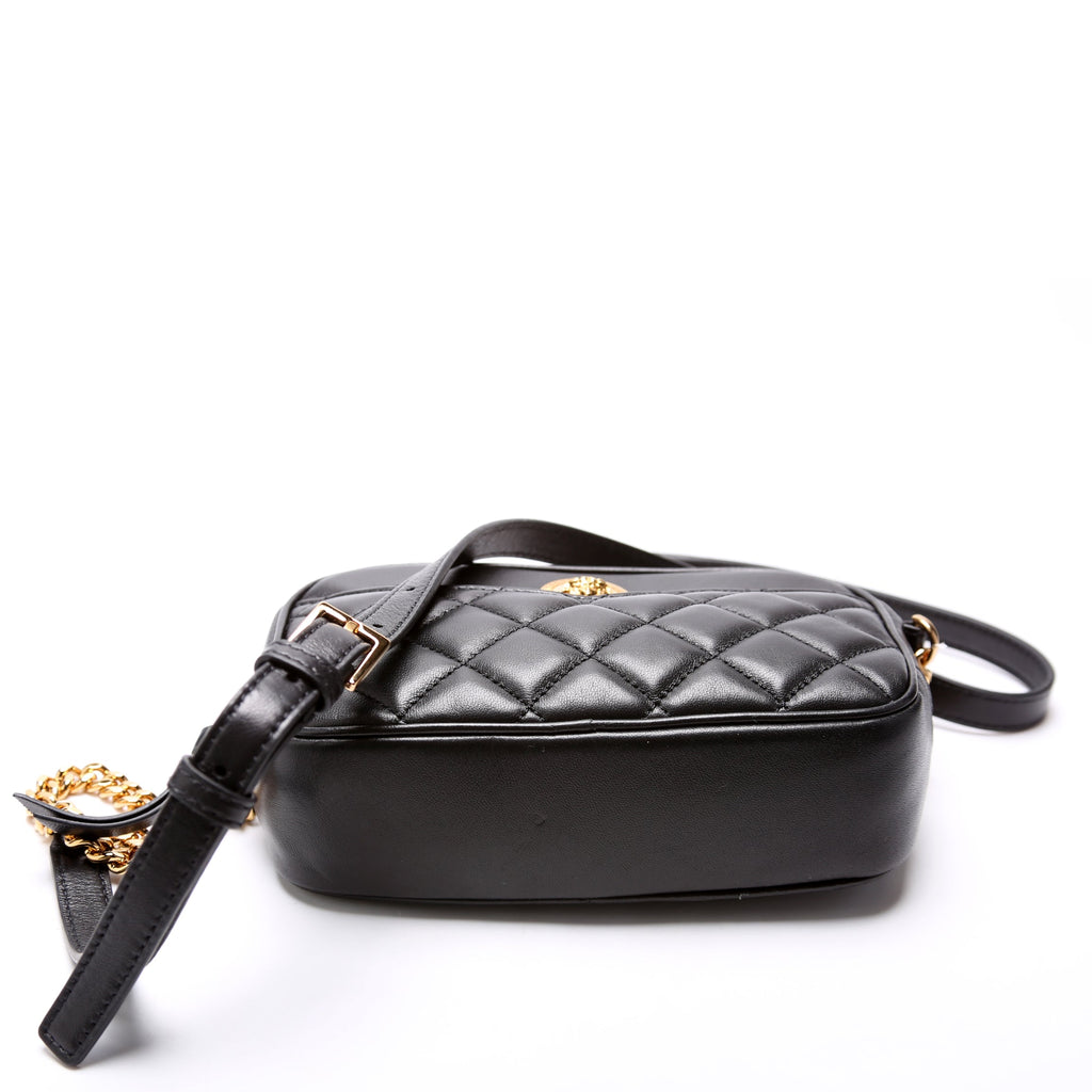 La Medusa Quilted Leather Small Camera Bag Black