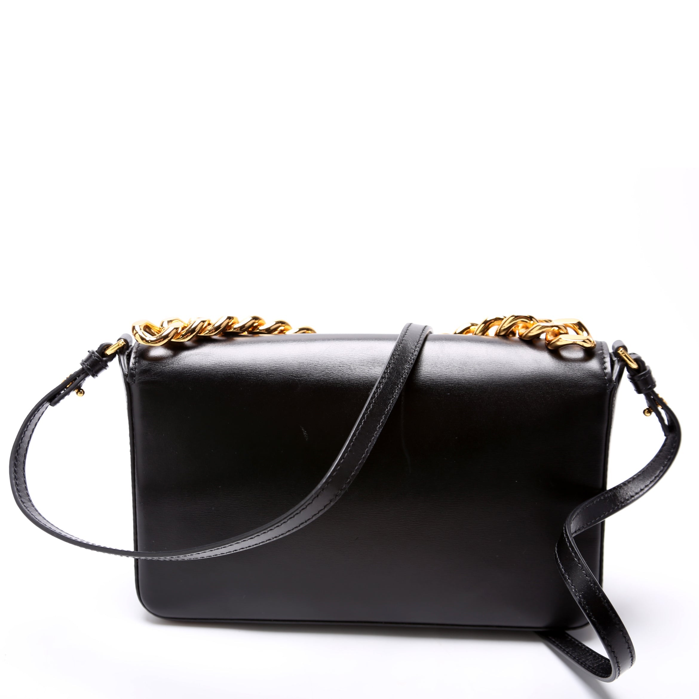 Palmellato TF Chain Calfskin Shoulder Bag Black