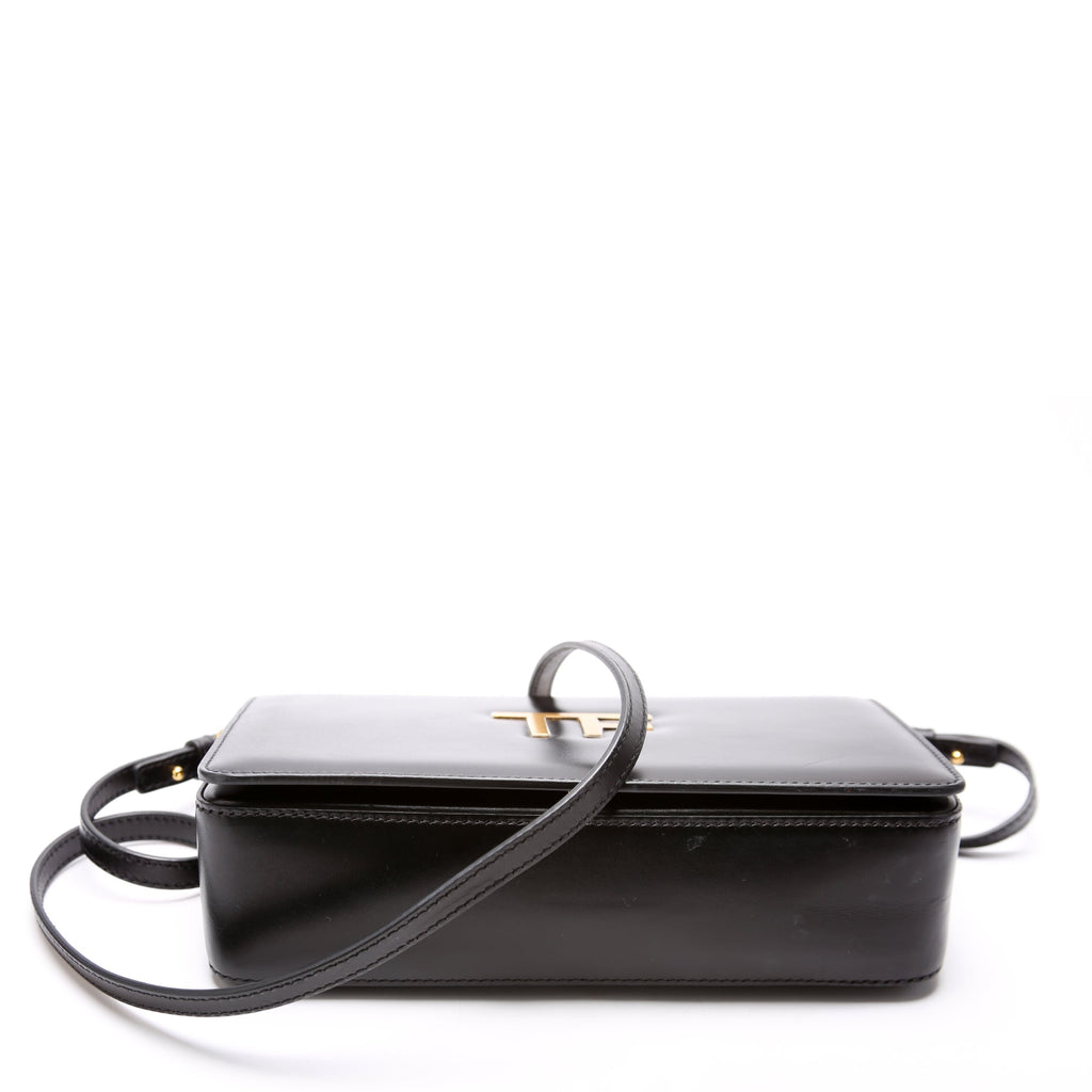 Palmellato TF Chain Calfskin Shoulder Bag Black