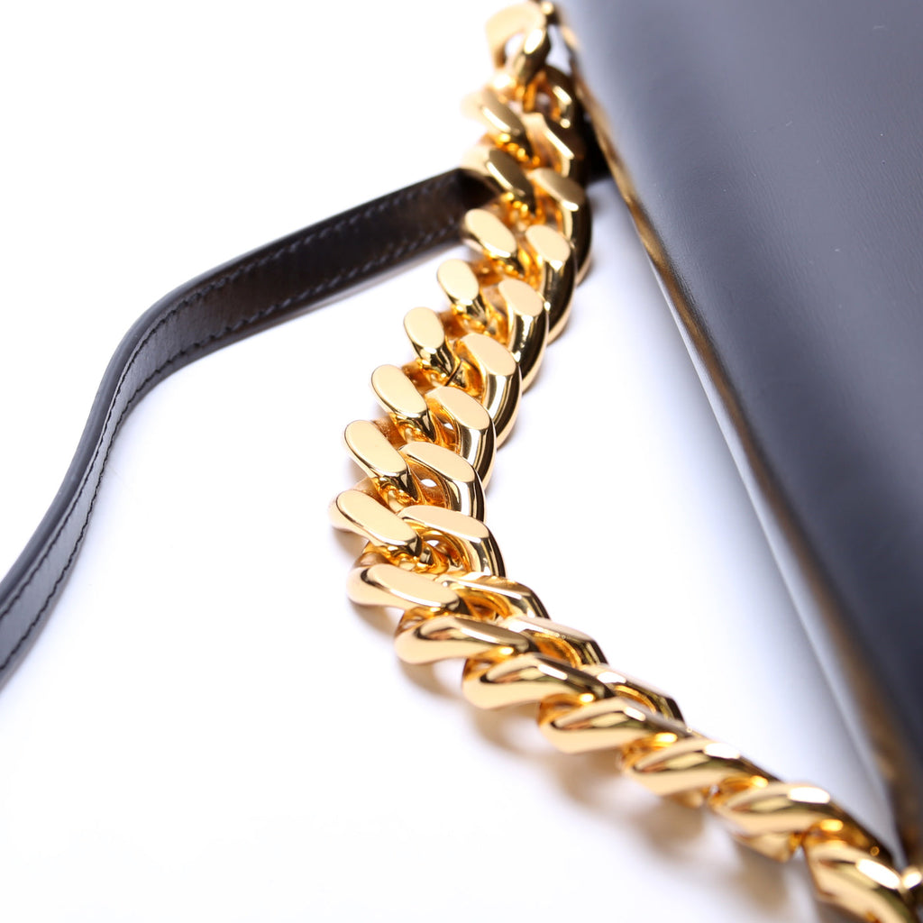 Palmellato TF Chain Calfskin Shoulder Bag Black