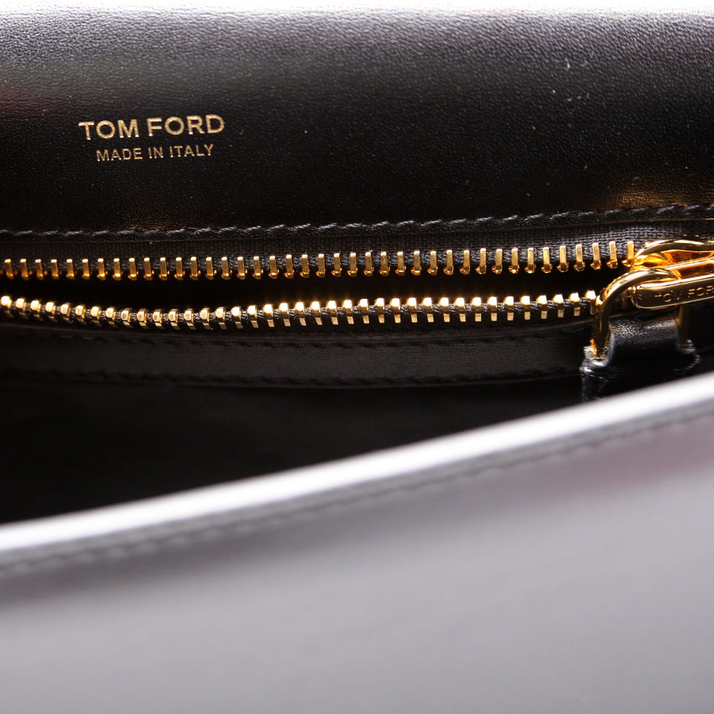 Palmellato TF Chain Calfskin Shoulder Bag Black