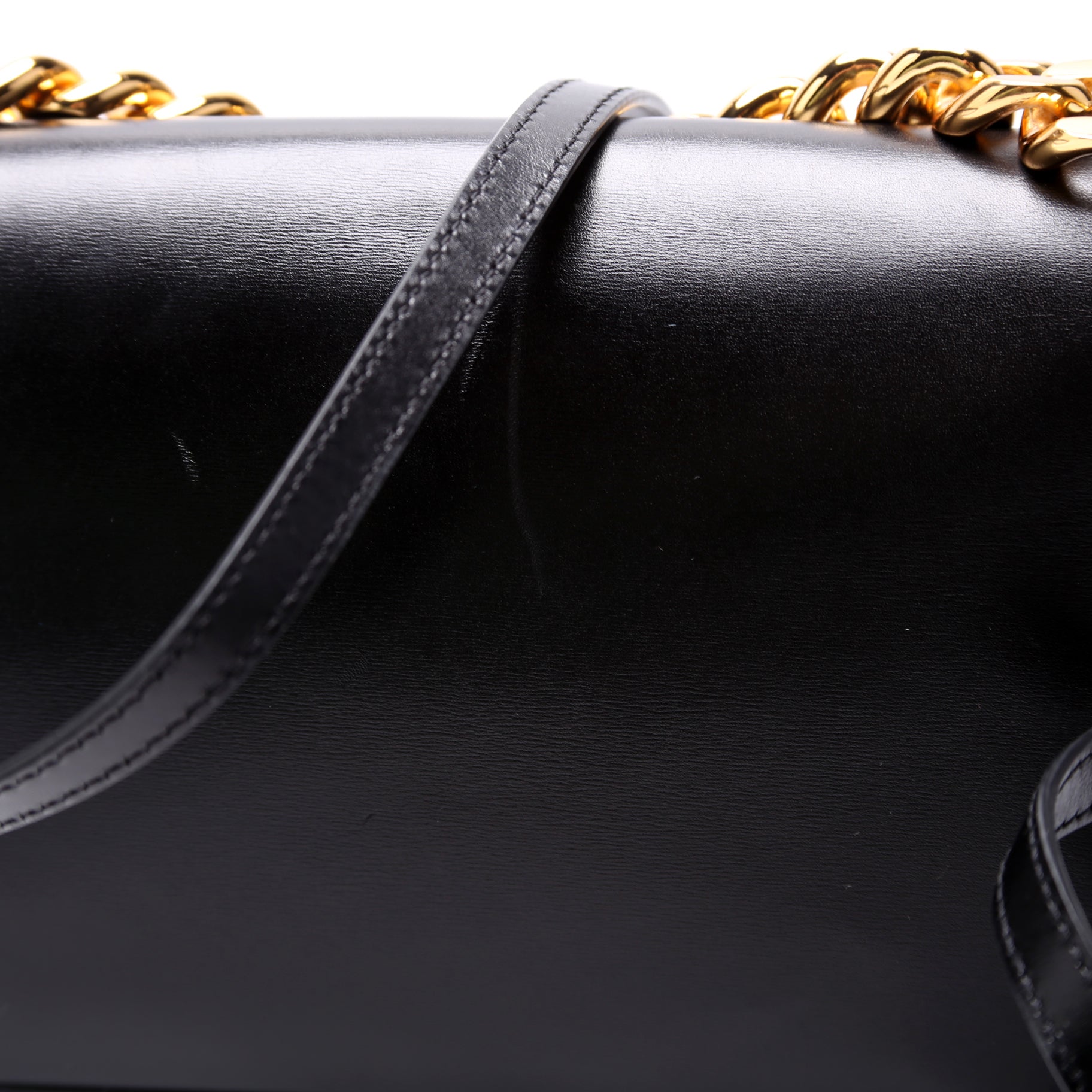 Palmellato TF Chain Calfskin Shoulder Bag Black