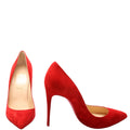 Pigalle Follies 100 Suede Pumps Size 39 Red