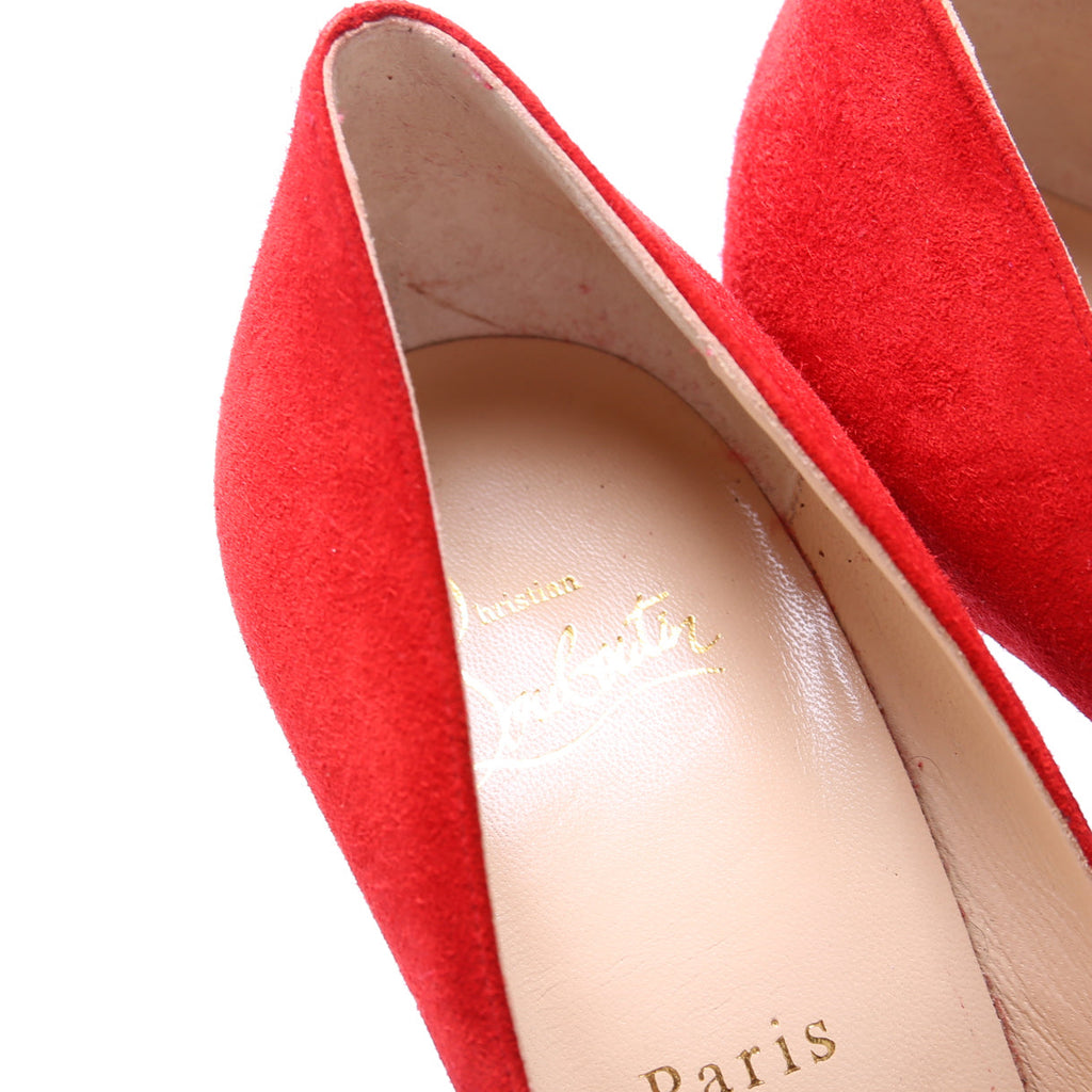 Pigalle Follies 100 Suede Pumps Size 39 Red