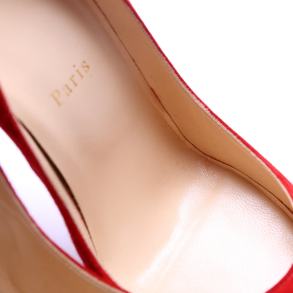 Pigalle Follies 100 Suede Pumps Size 39 Red