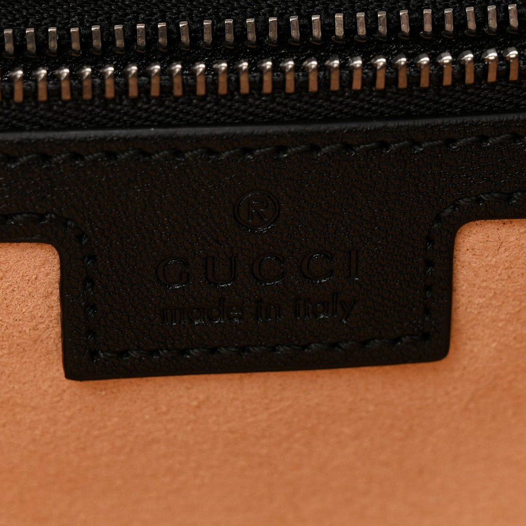 Gucci Goatskin Small GG Monochrome Aphrodite Shoulder Bag Black
