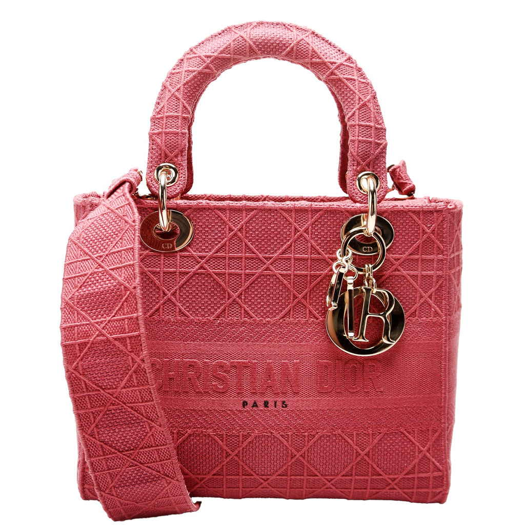 Lady D-Lite Embroidered Cannage Medium Berry