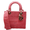 Lady D-Lite Embroidered Cannage Medium Berry