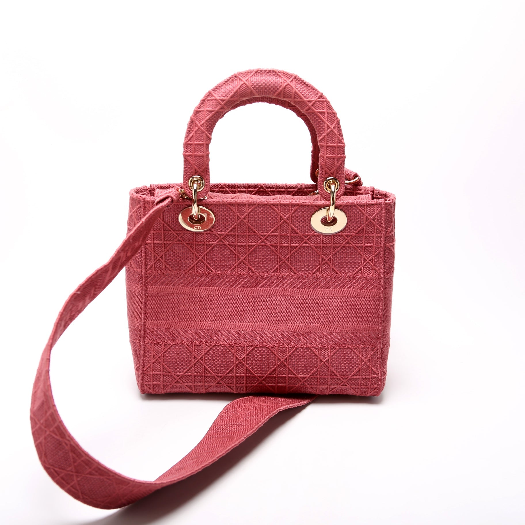Lady D-Lite Embroidered Cannage Medium Berry