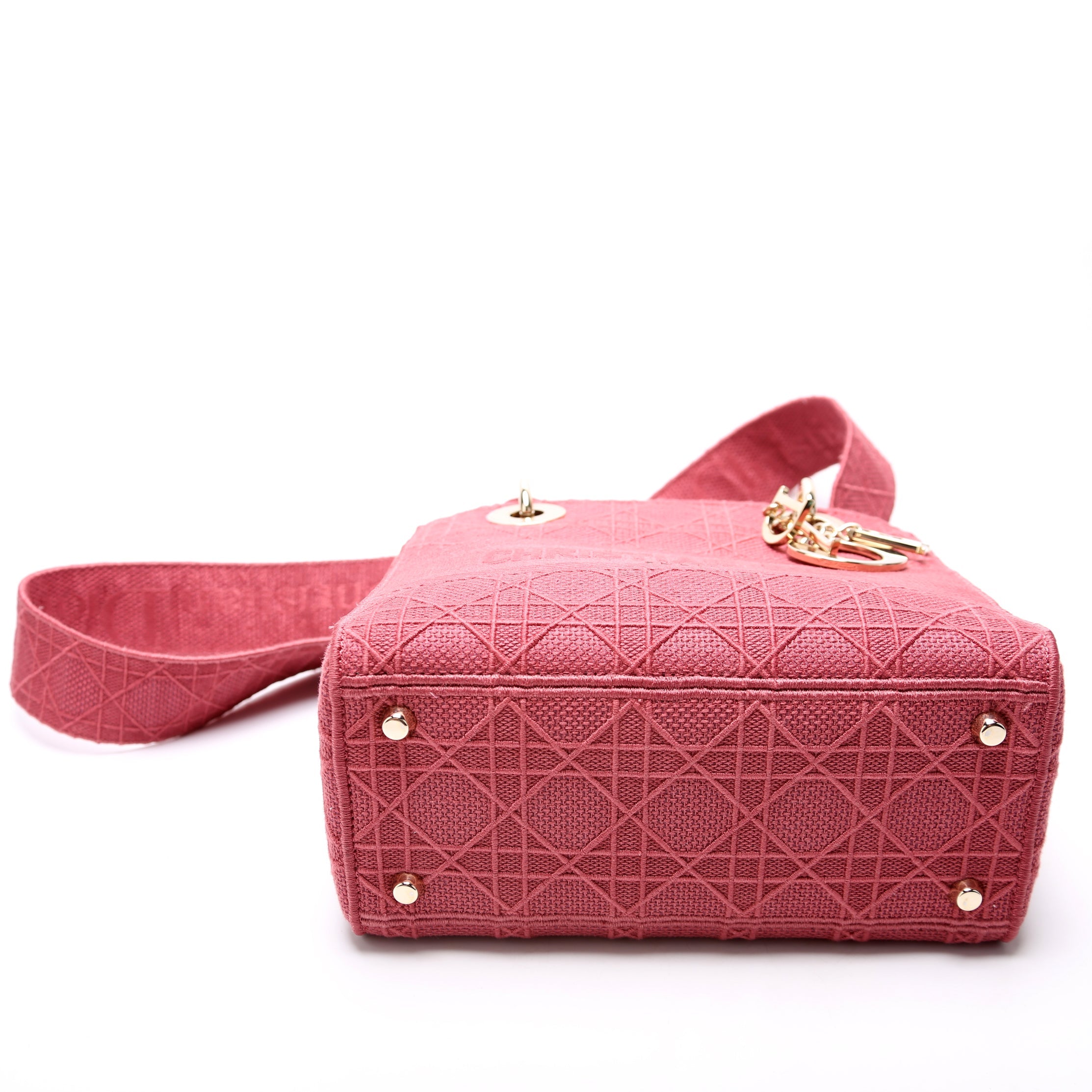 Lady D-Lite Embroidered Cannage Medium Berry