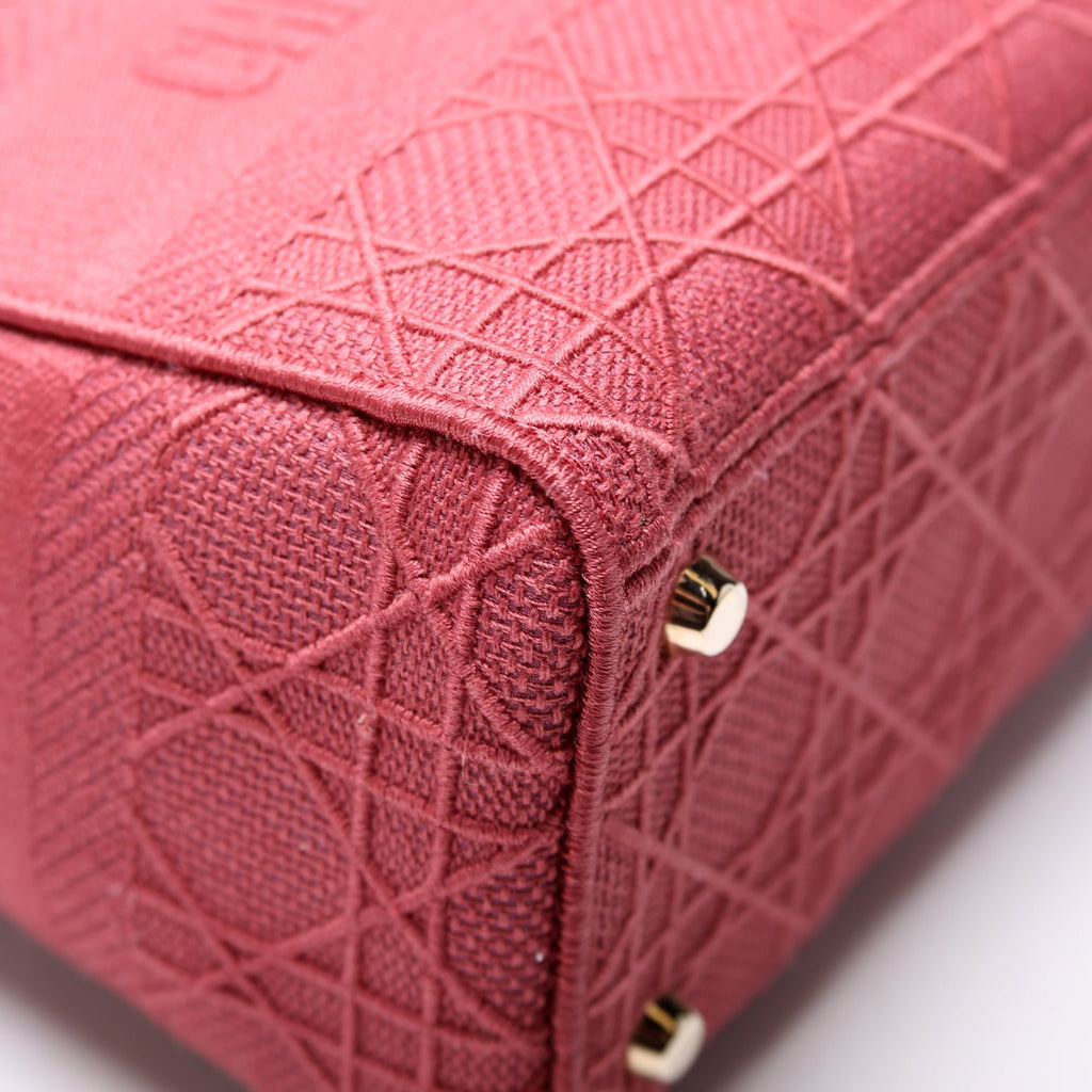 Lady D-Lite Embroidered Cannage Medium Berry
