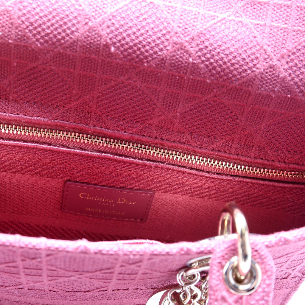 Lady D-Lite Embroidered Cannage Medium Berry