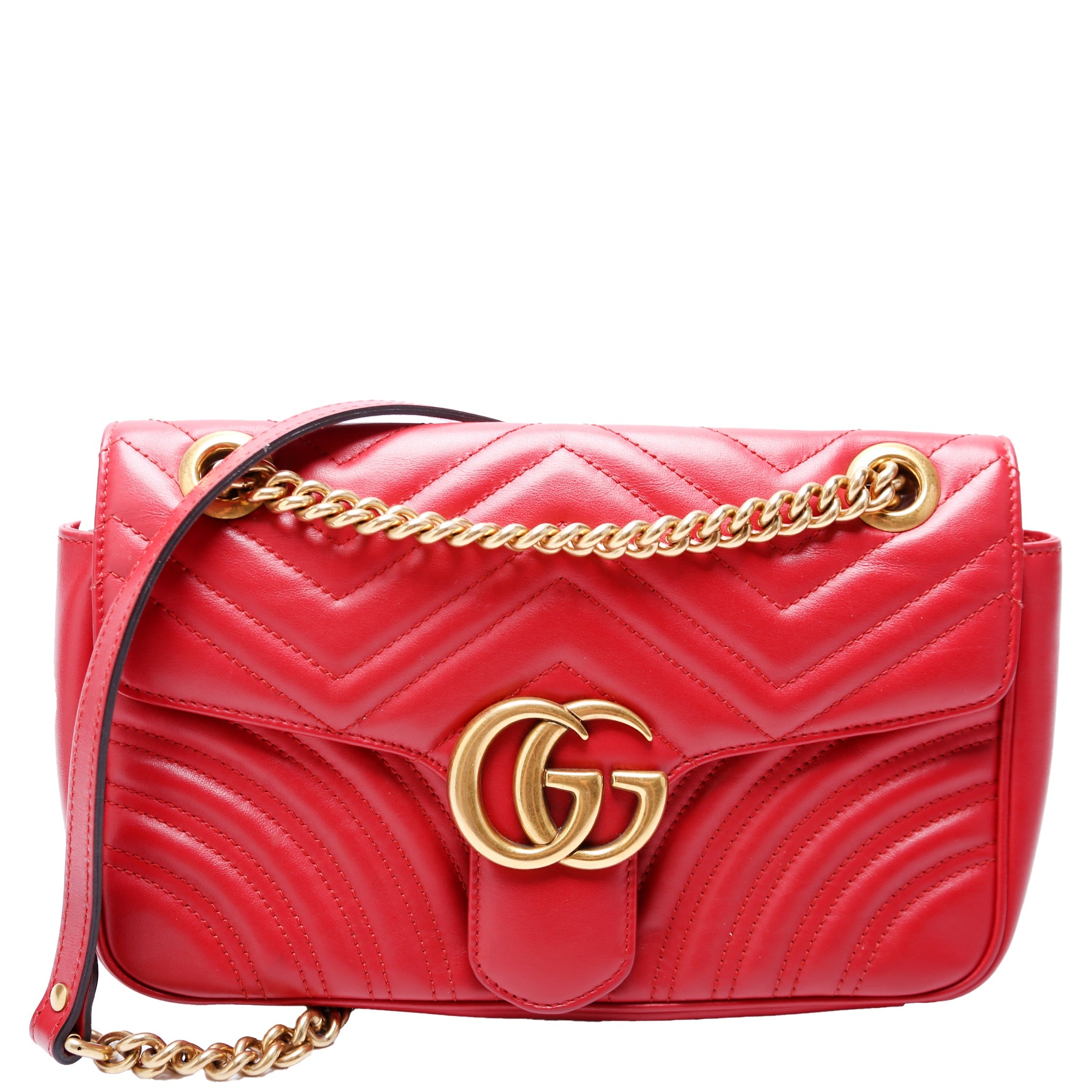 Marmont Leather Shoulder Small Flap Red