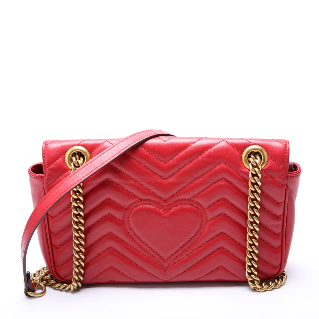 Marmont Leather Shoulder Small Flap Red