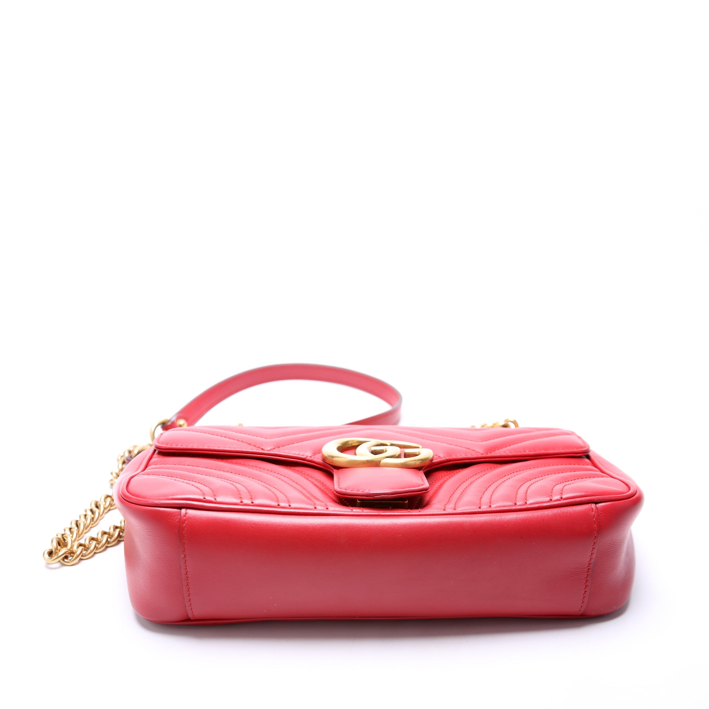 Marmont Leather Shoulder Small Flap Red