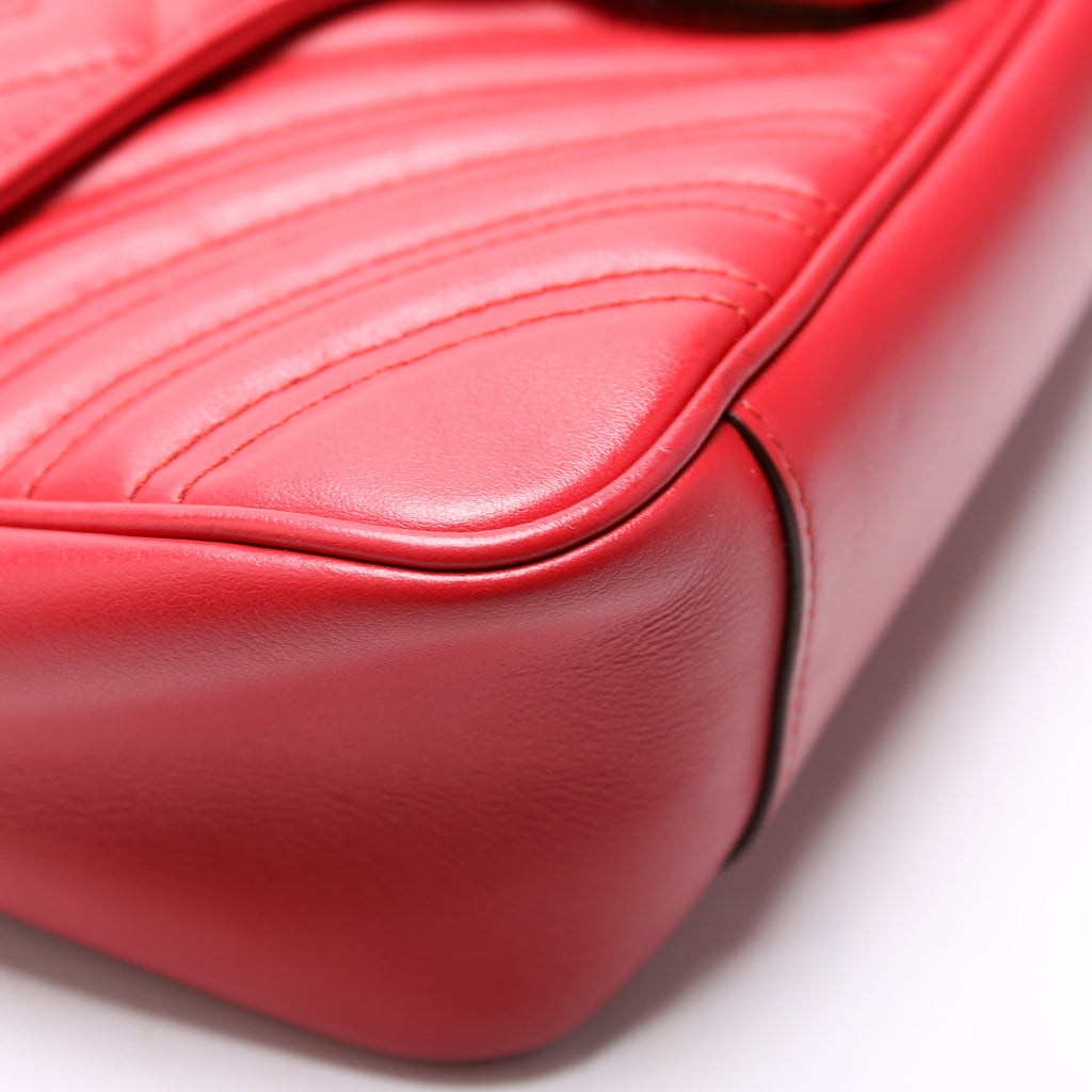Marmont Leather Shoulder Small Flap Red