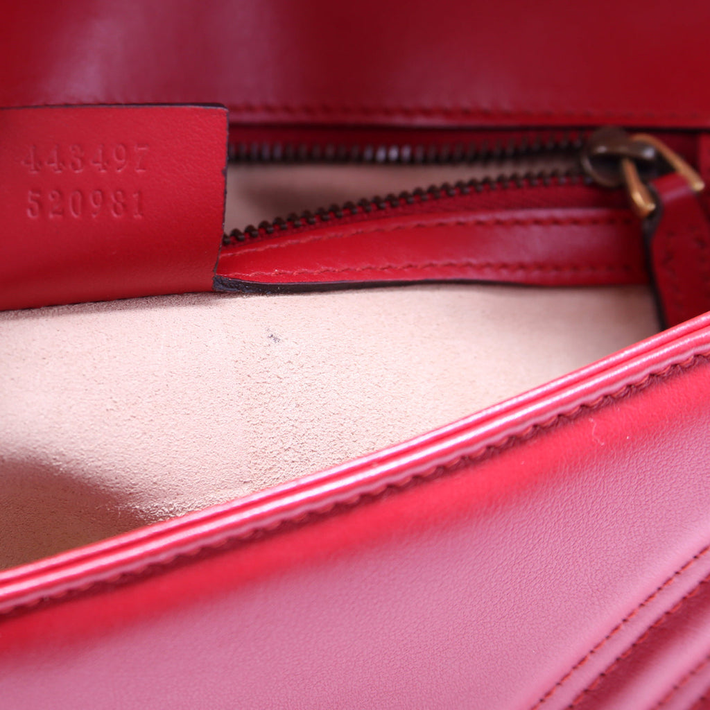 Marmont Leather Shoulder Small Flap Red