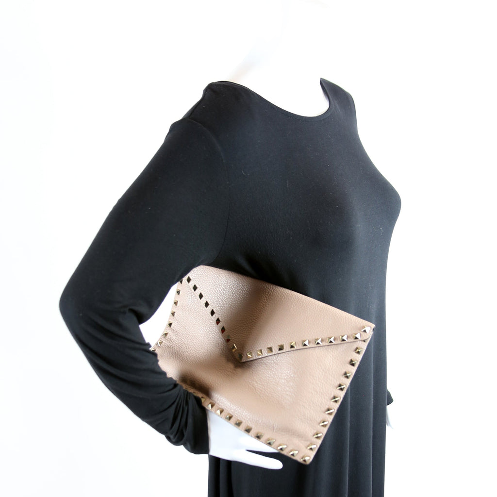 Rockstud Envelope Clutch Taupe
