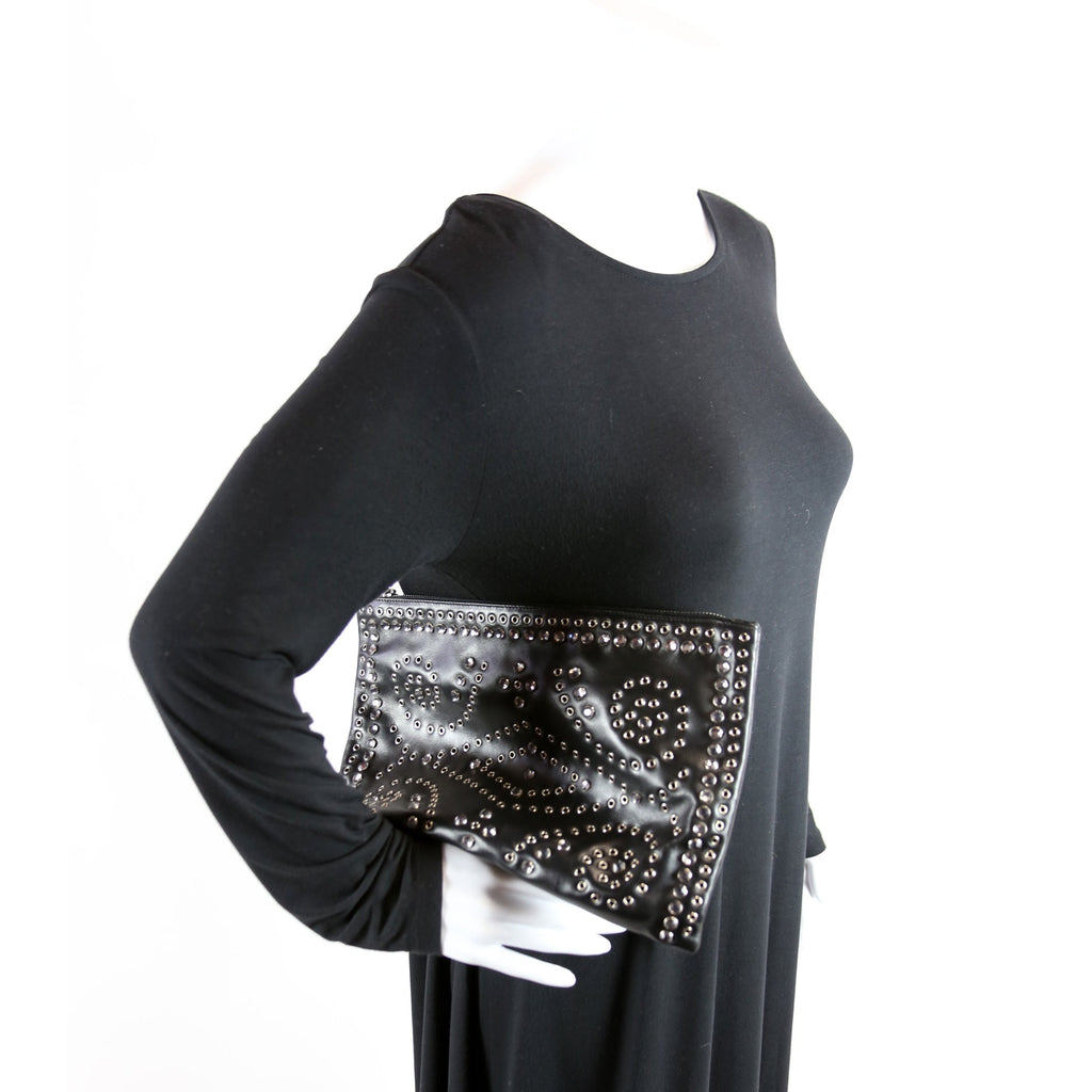 BP826H Studded Clutch Grace Lux Black