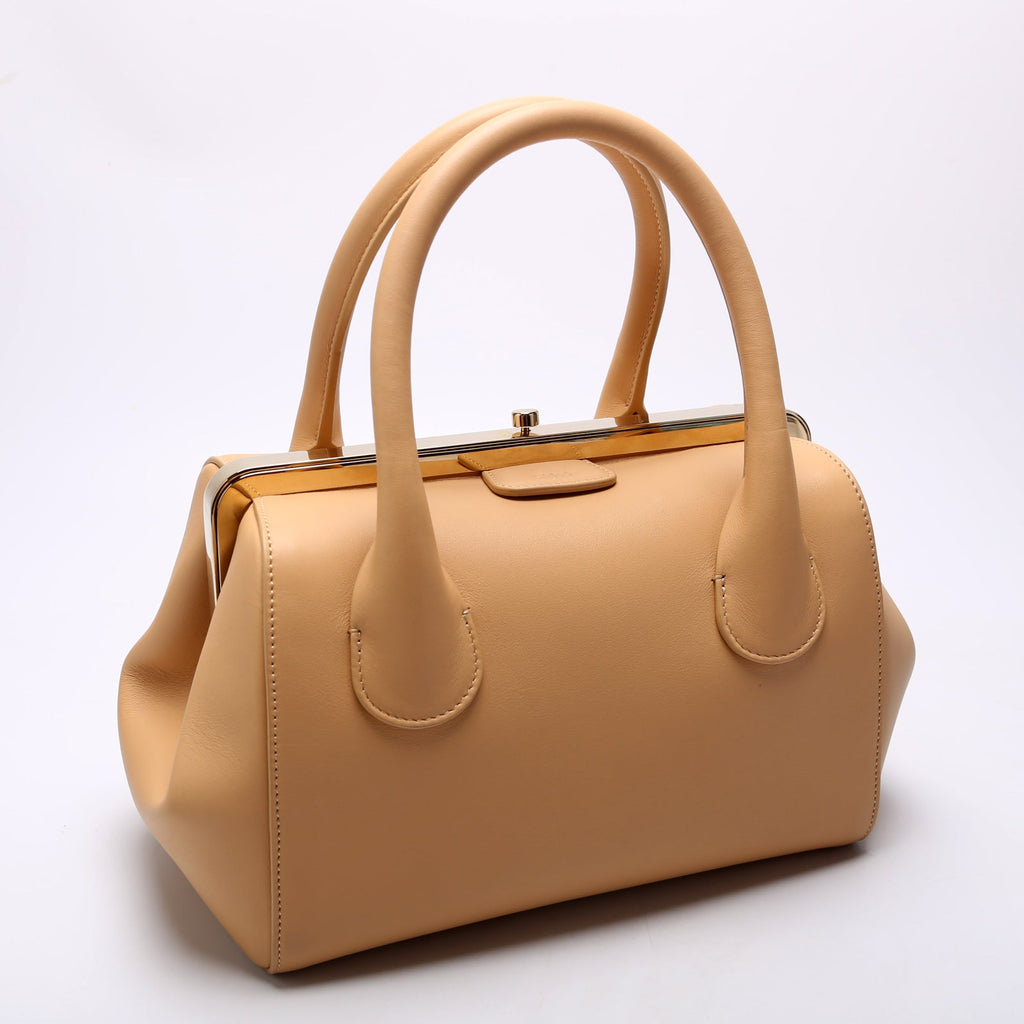 Joyce Frame Bag Medium Calfskin Tan