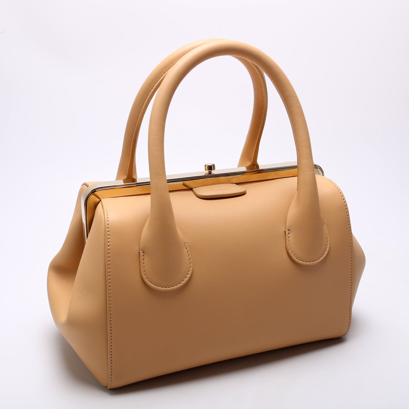 Joyce Frame Bag Medium Calfskin Tan