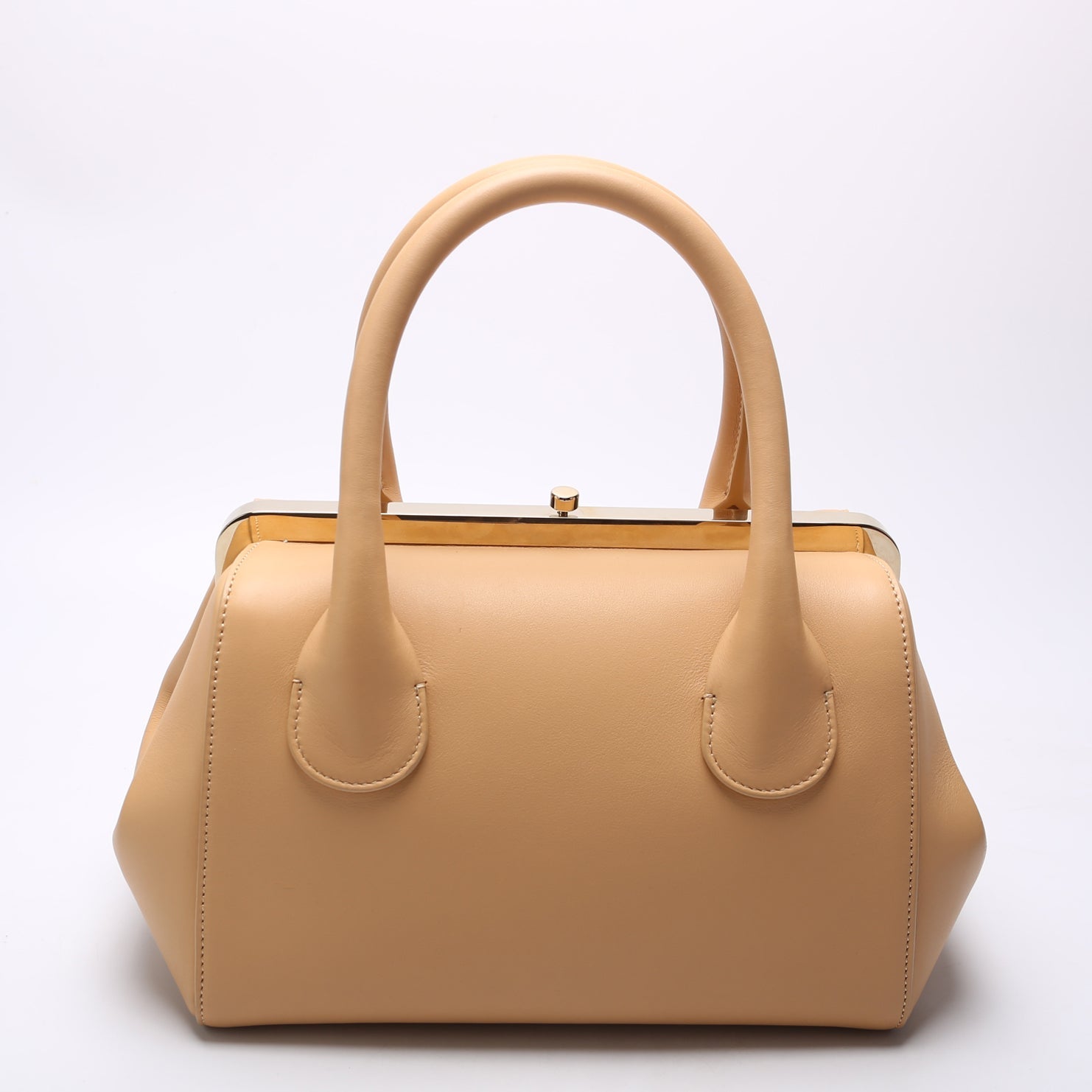 Joyce Frame Bag Medium Calfskin Tan