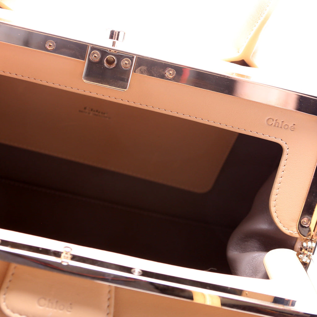 Joyce Frame Bag Medium Calfskin Tan