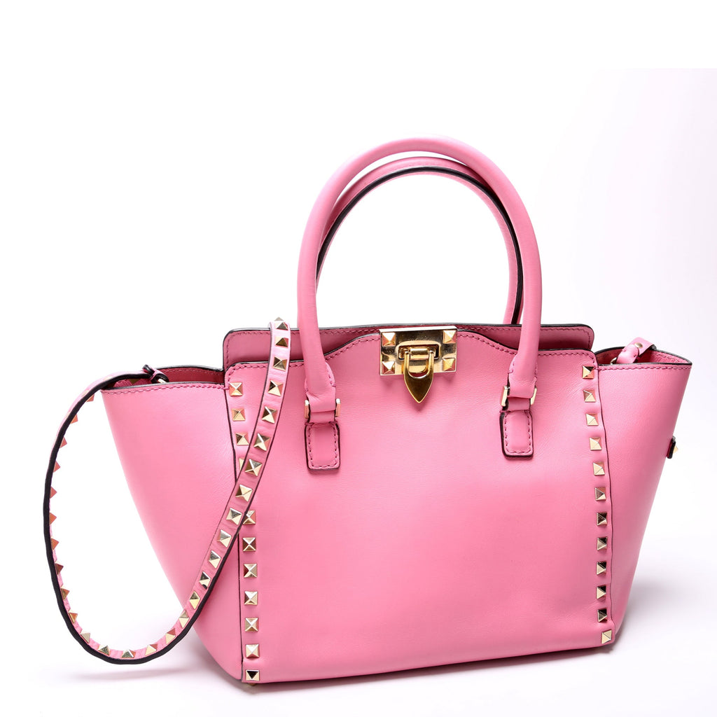 Rockstud Double Handle Tote Small Pink