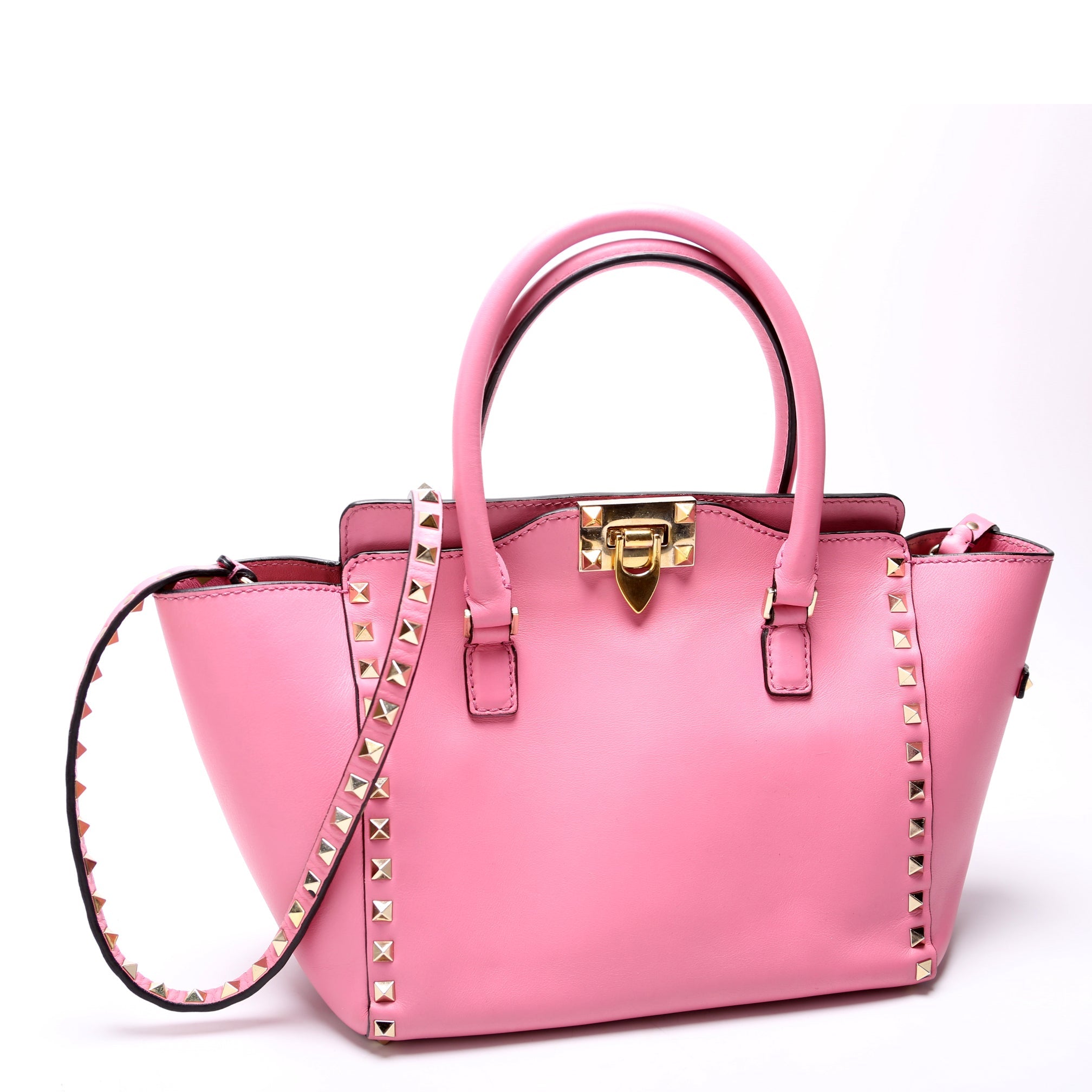 Rockstud Double Handle Tote Small Pink