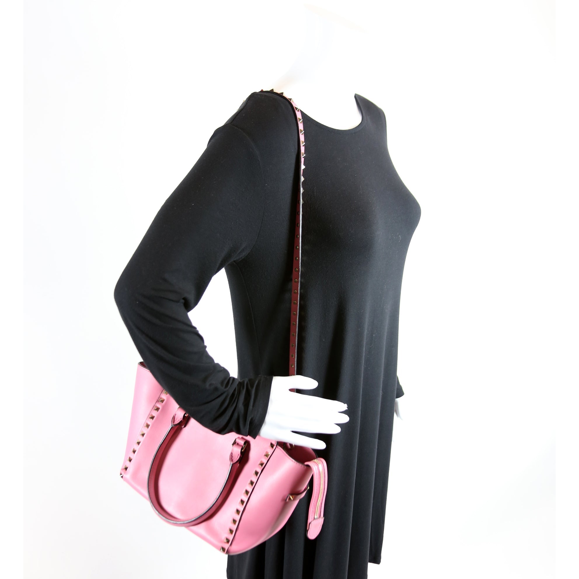 Rockstud Double Handle Tote Small Pink