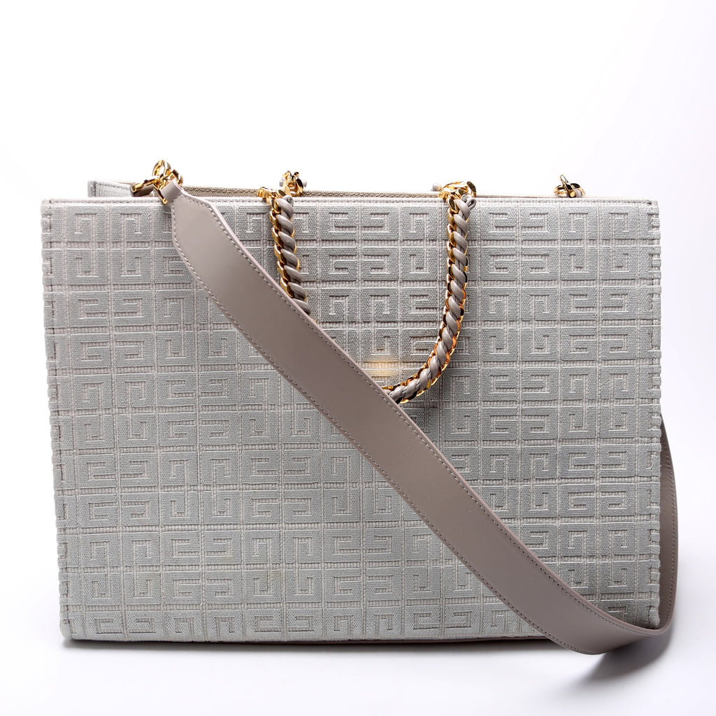 4-G Jacquard Medium Tote Grey