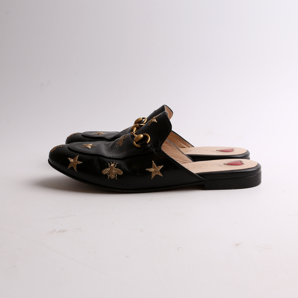 Gucci Princetown Bee Mules Size 36.5