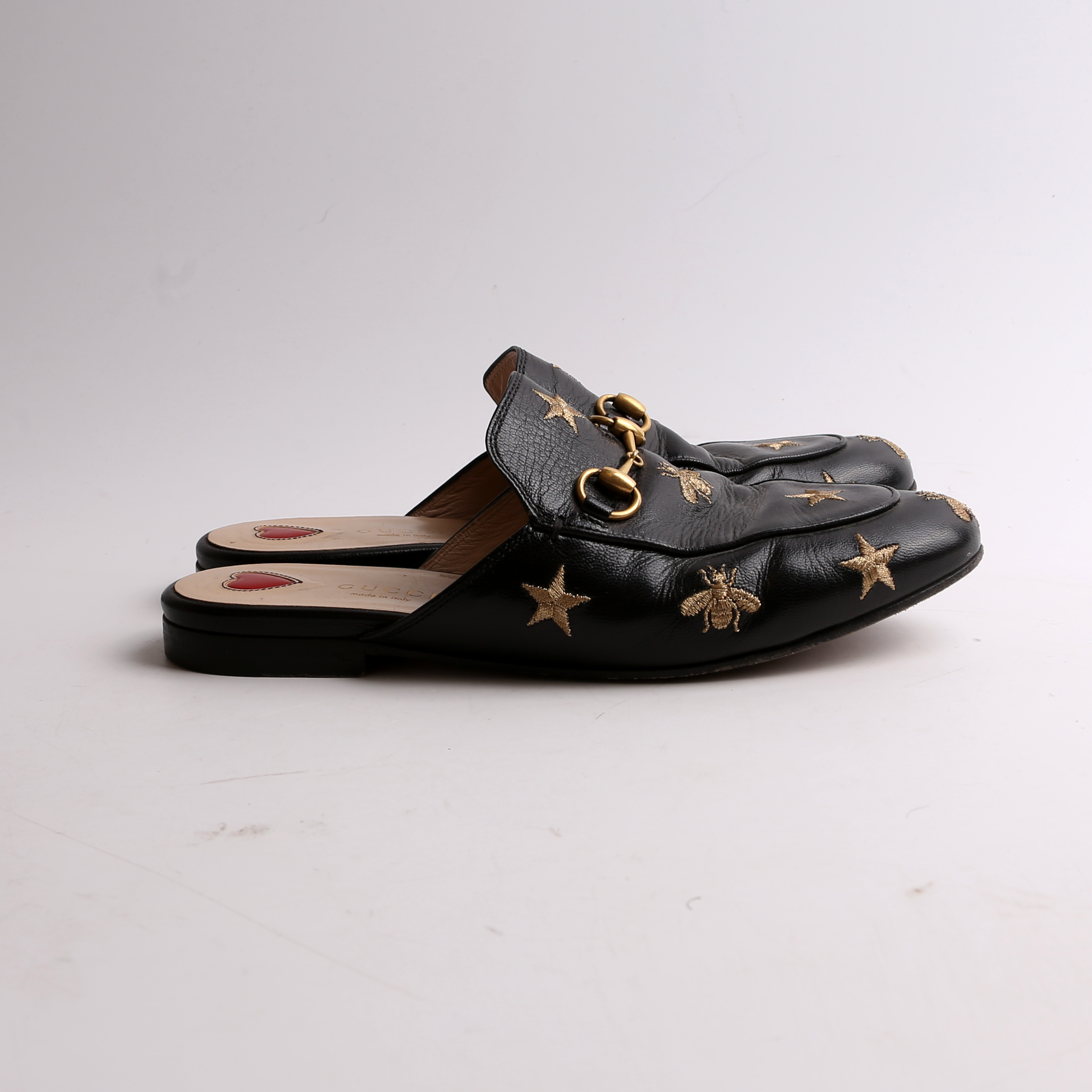 Gucci Princetown Bee Mules Size 36.5