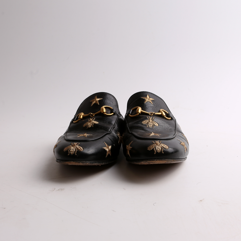 Gucci Princetown Bee Mules Size 36.5