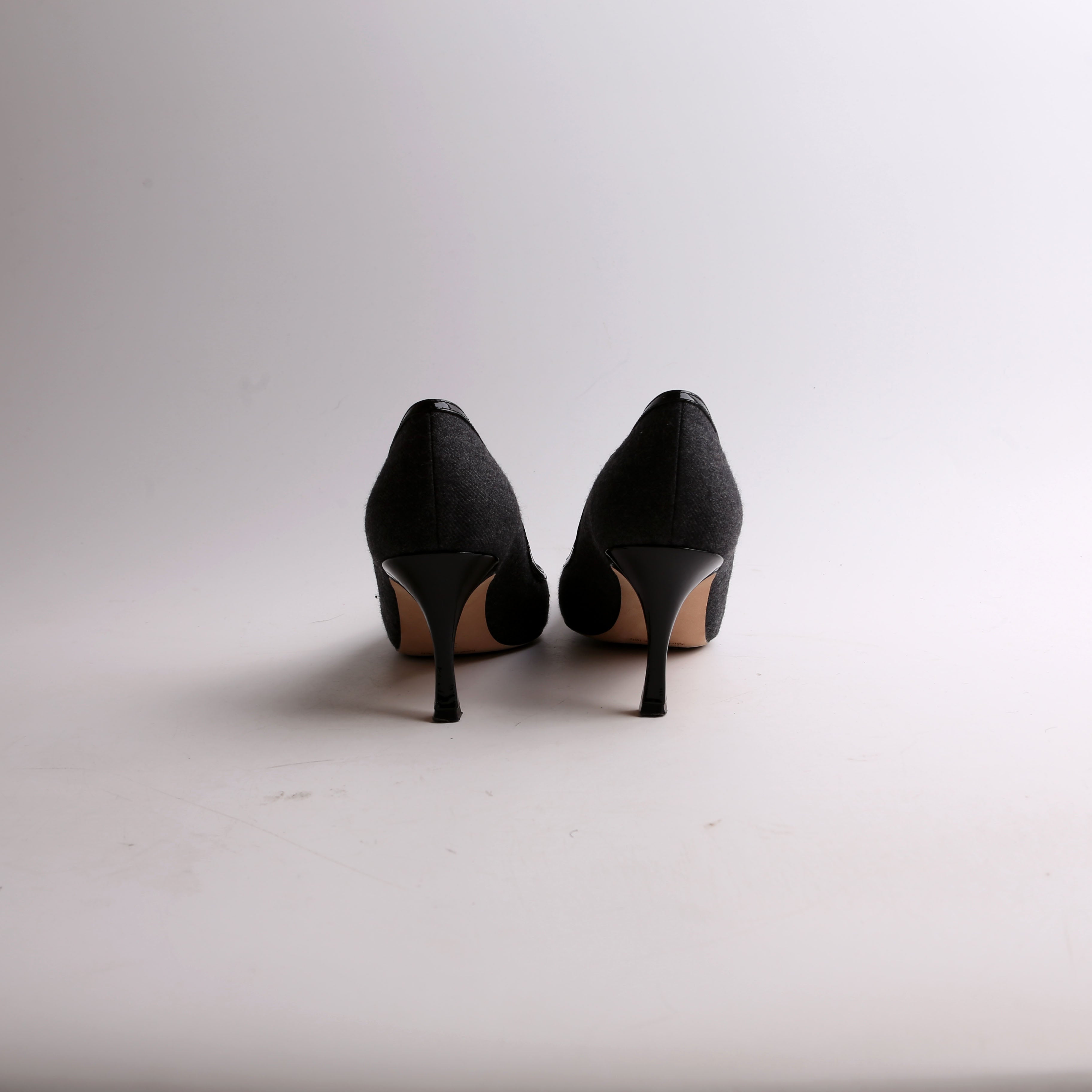 Wool Kitten Heel Pumps Size 38.5
