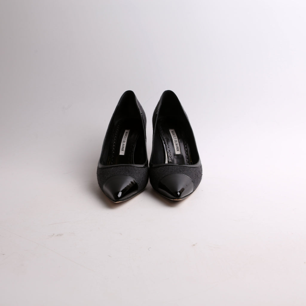 Wool Kitten Heel Pumps Size 38.5