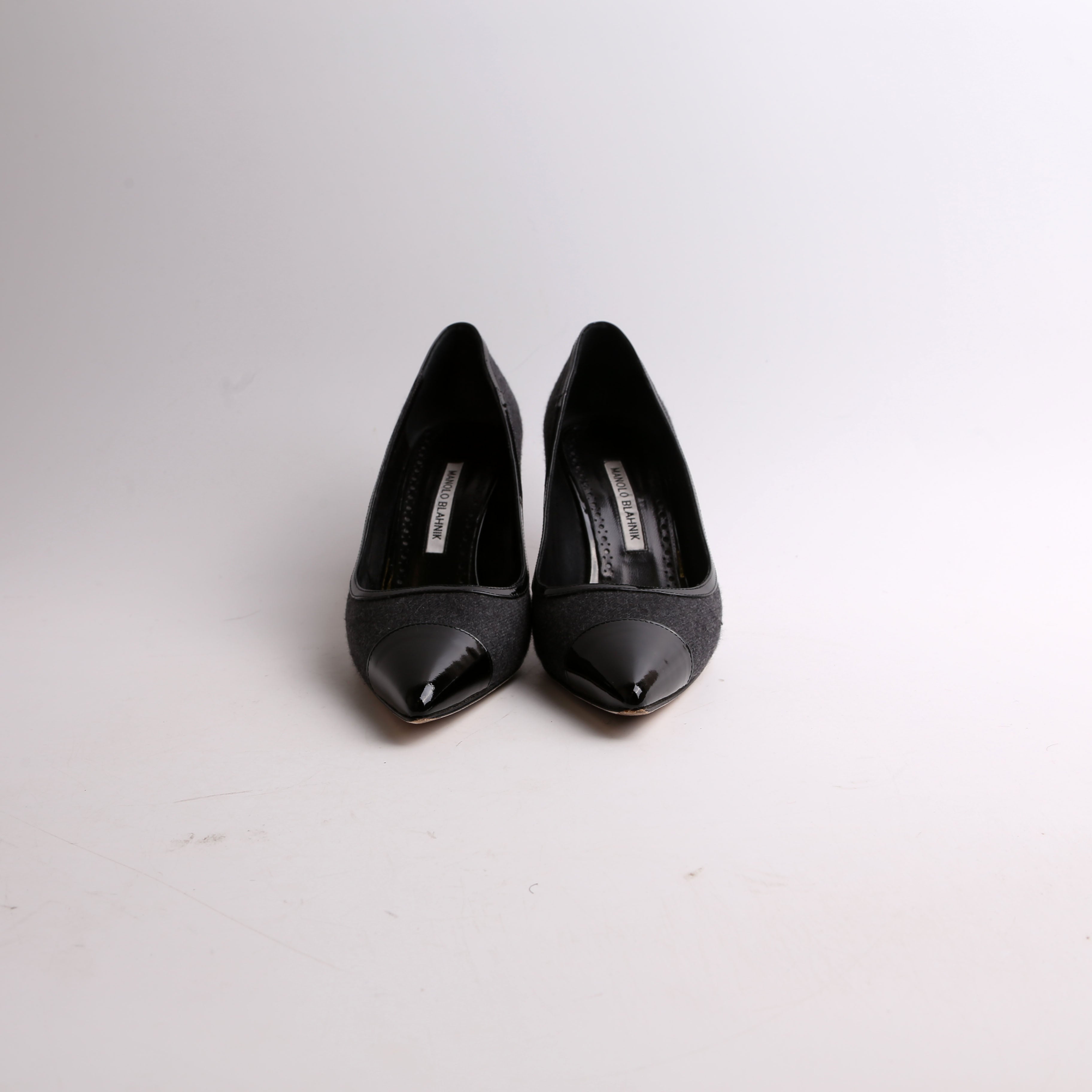 Wool Kitten Heel Pumps Size 38.5