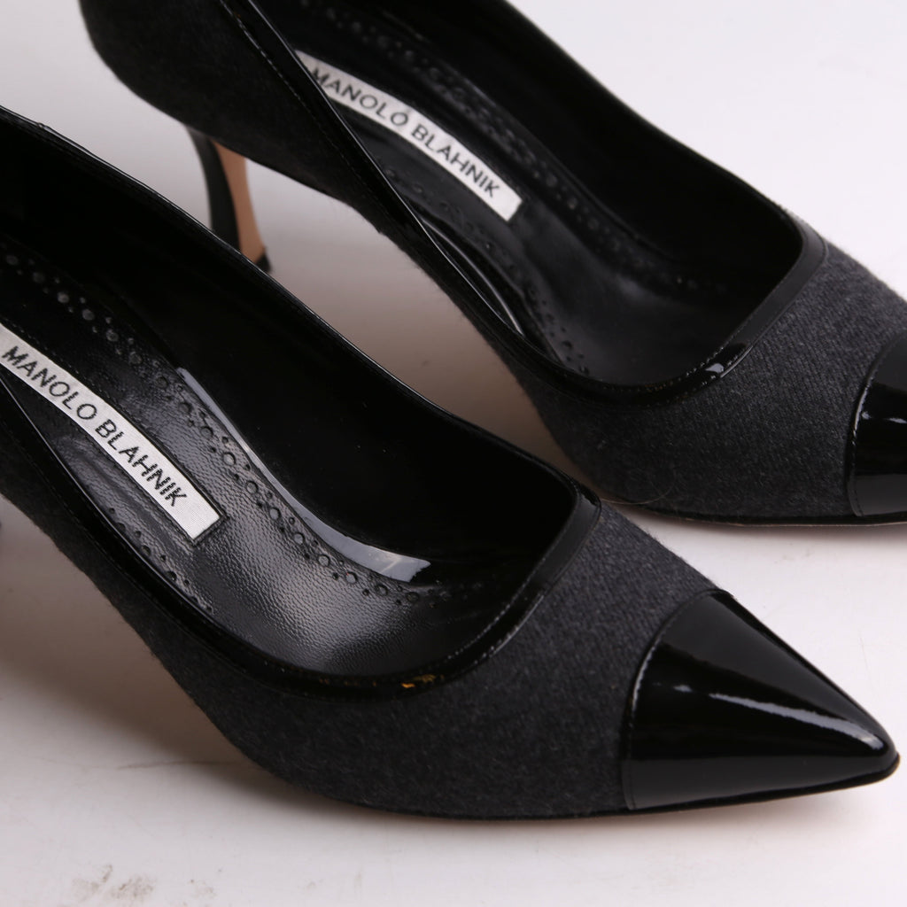 Wool Kitten Heel Pumps Size 38.5