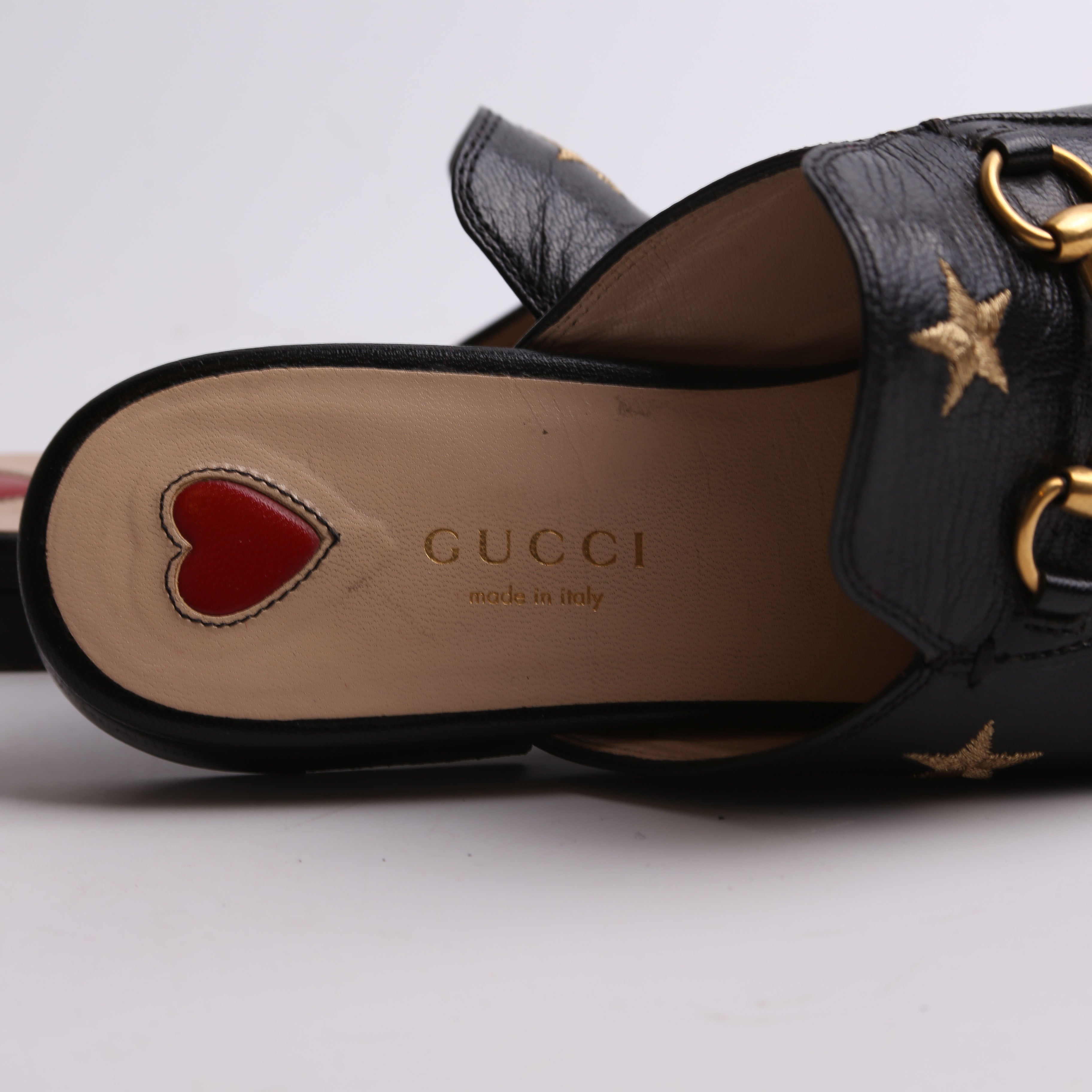 Gucci Princetown Bee Mules Size 36.5
