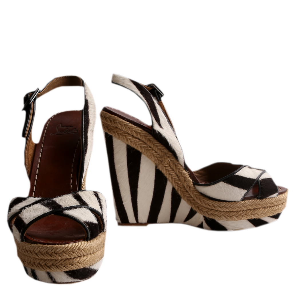 Ponyhair Wedge Sandals Size 36