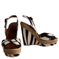 Ponyhair Wedge Sandals Size 36