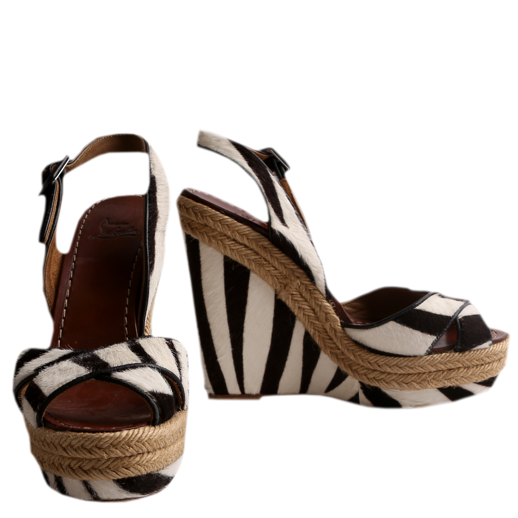 Ponyhair Wedge Sandals Size 36
