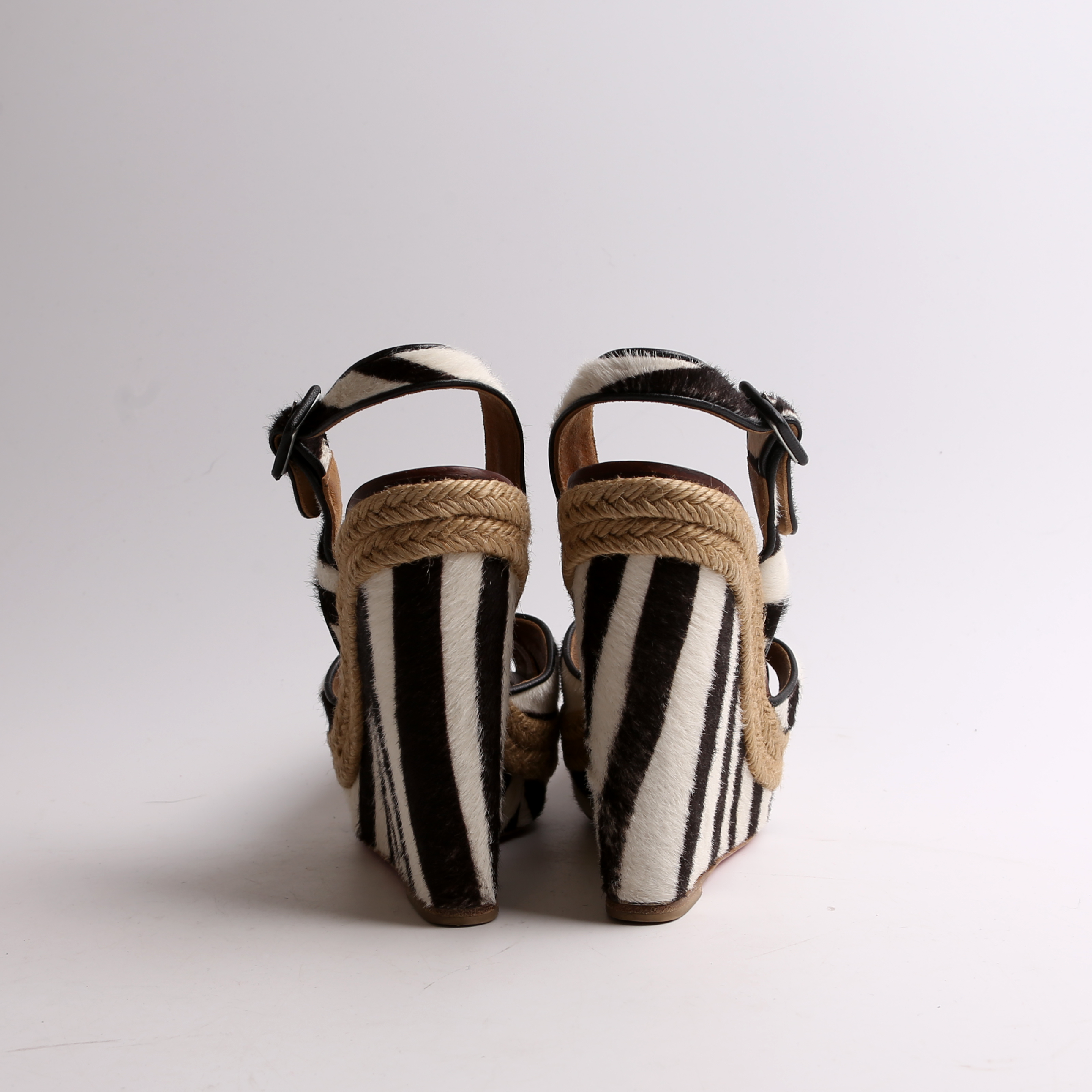 Ponyhair Wedge Sandals Size 36