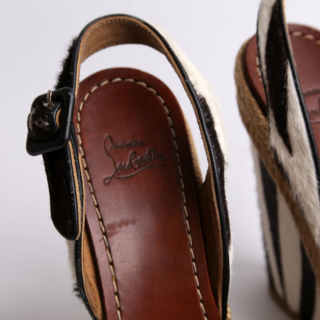 Ponyhair Wedge Sandals Size 36